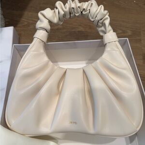 JW PEI Ruched Cream Shoulder Bag